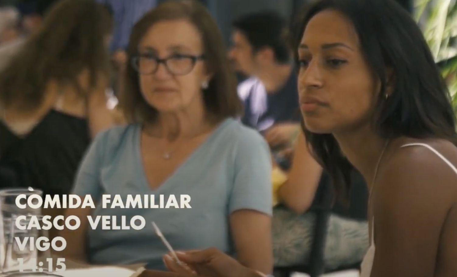 Ana Peleteiro comiendo con su familia